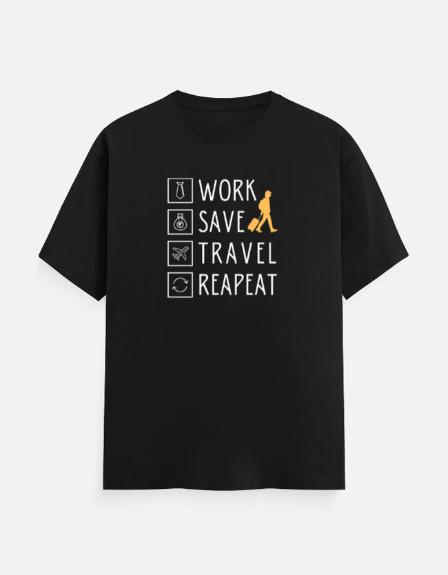 Work Save Travel Repeat T-Shirt Main Image