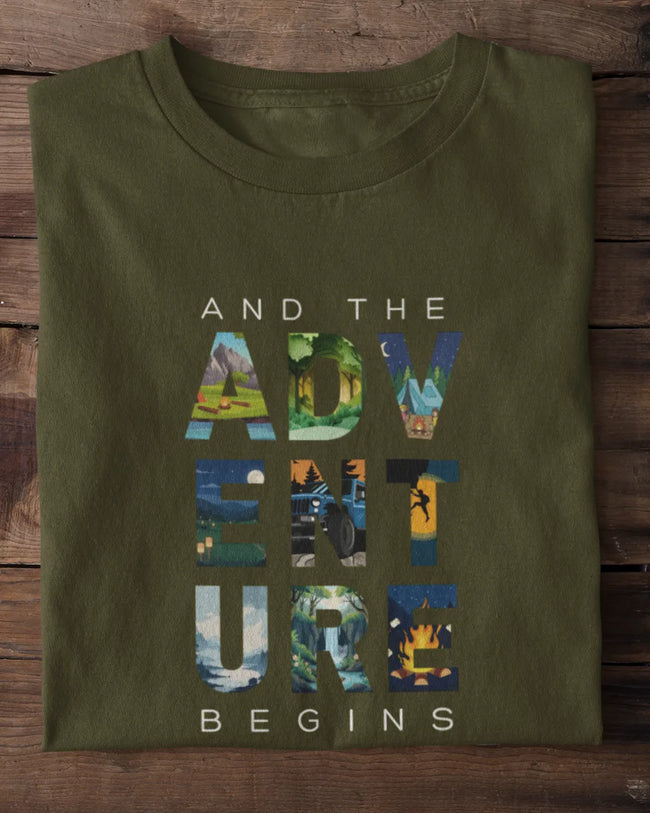 And the Adventure Begins | Unisex T-Shirt Hover Image