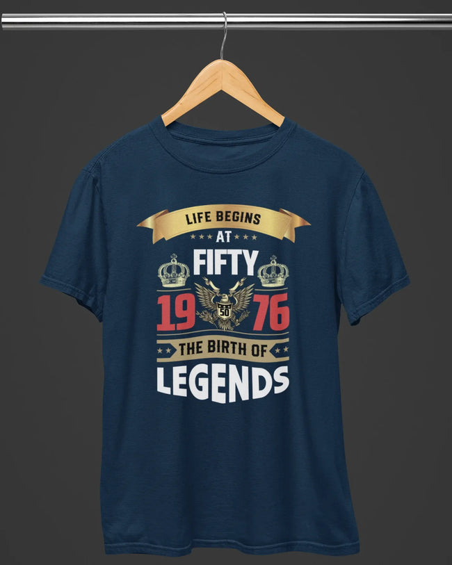 Life Begins at Fifty Legends Birthday T-Shirt Main Image