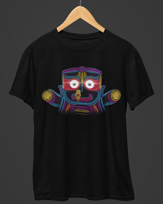 Lord Jagannath Retro Glow Design T-Shirt Hover Image
