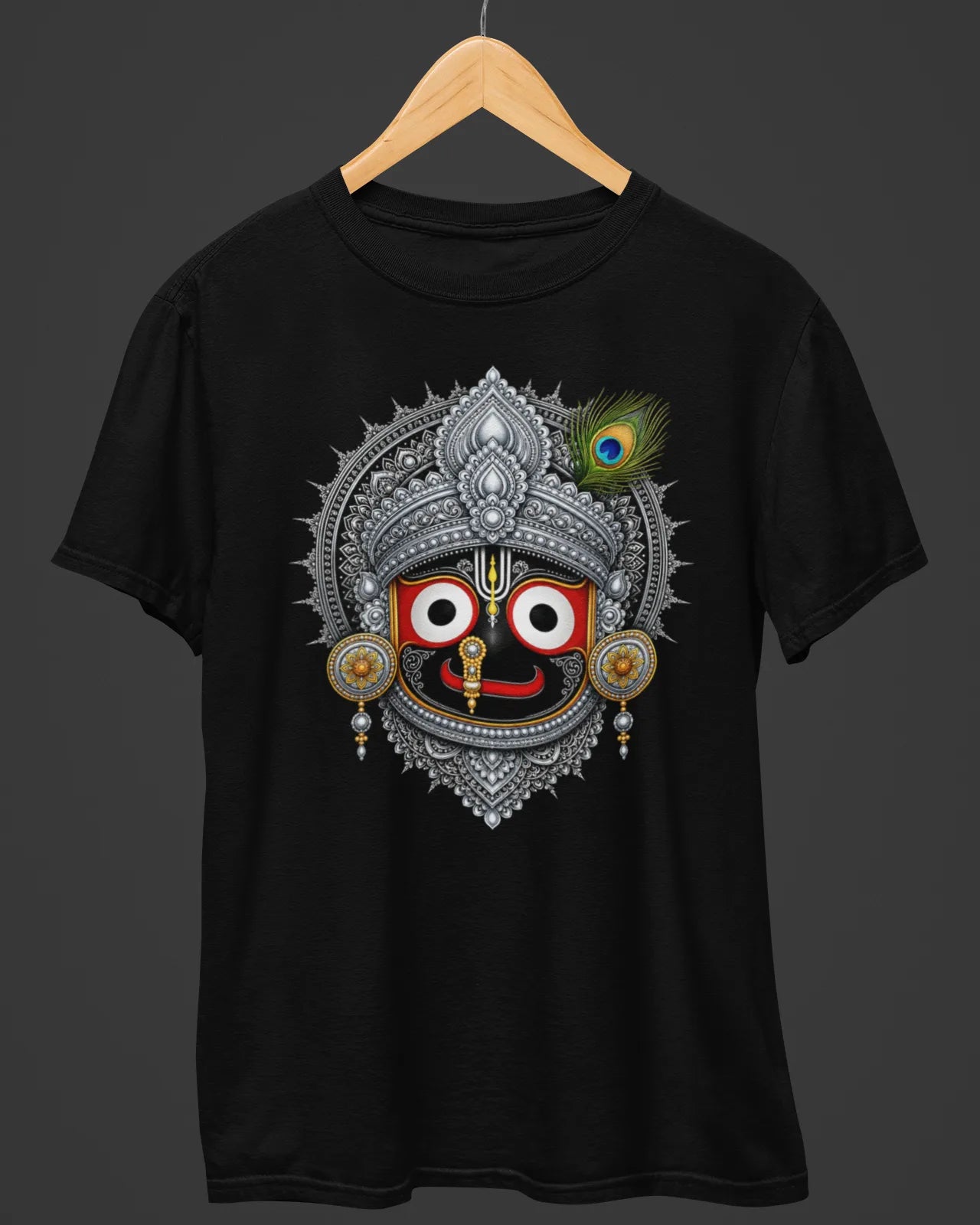 Lord Jagannath Silver Crown - Rath Yatra T-Shirt