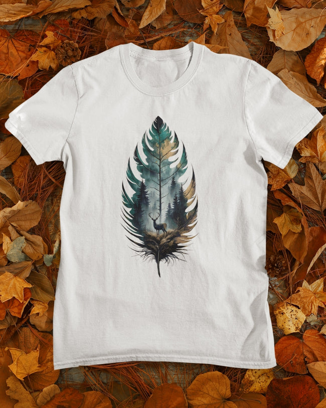 Deer on a Feather | Unisex T-Shirt Hover Image