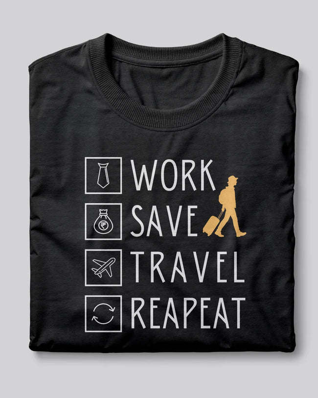 Work Save Travel Repeat T-Shirt Hover Image