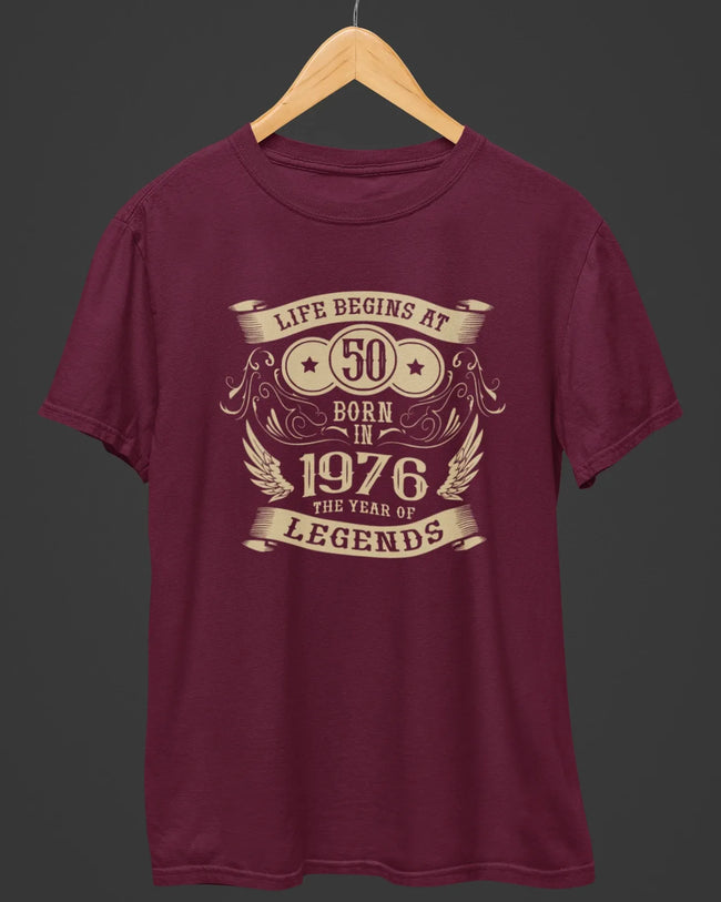 The Year of Legends 1976 Birthday T-Shirt Main Image